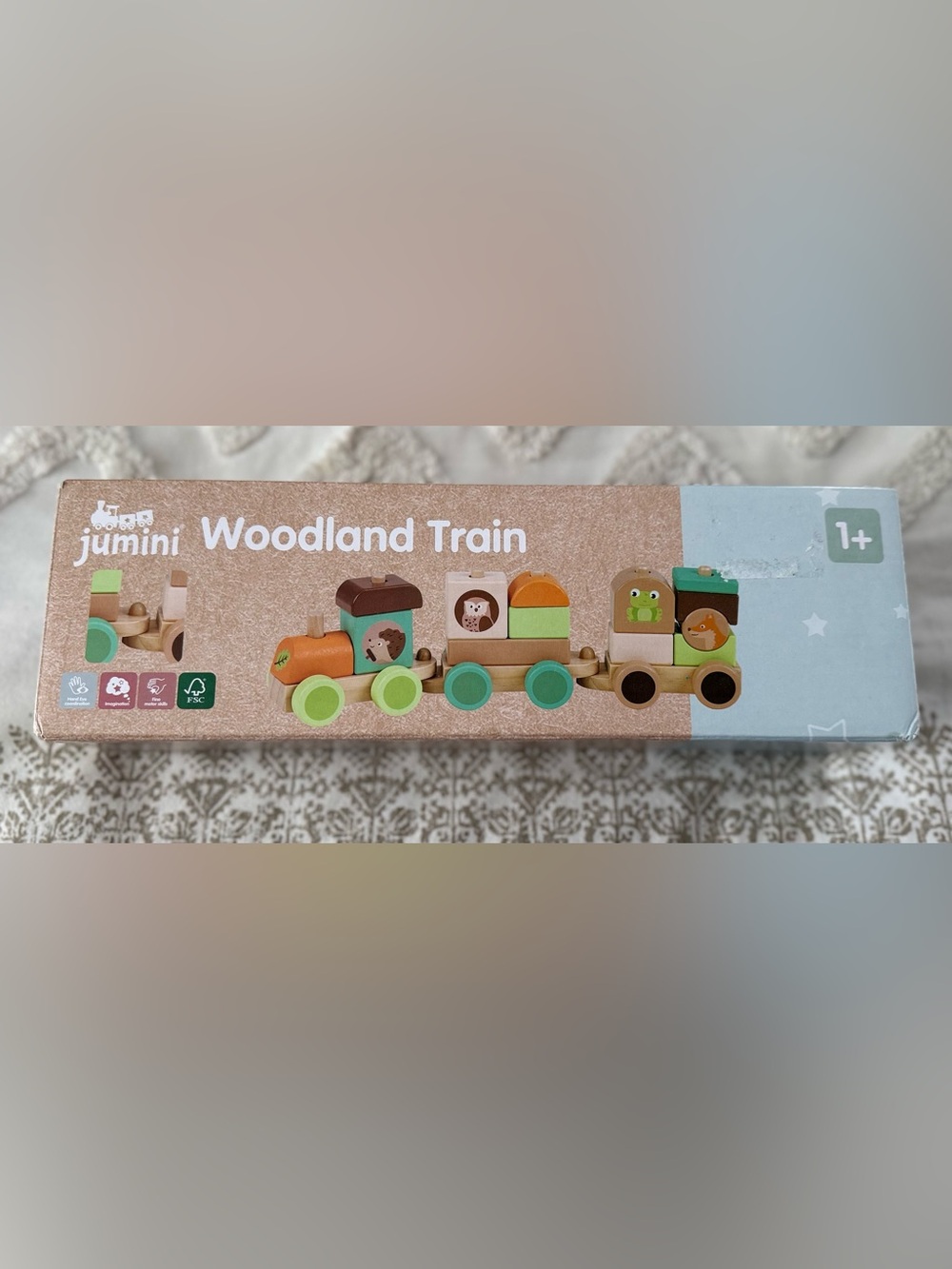 Woodland Train - Green and Natural Wooden Pull-Along Set